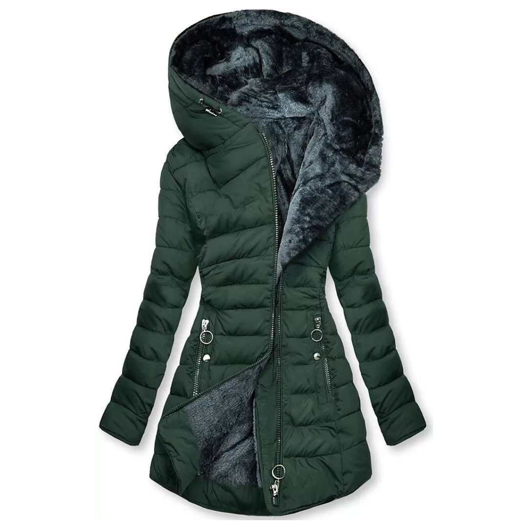 Women's padded waterproof winter coat. Warm, stylish long jacket for cold weather & everyday wear. Ultimate warmth.