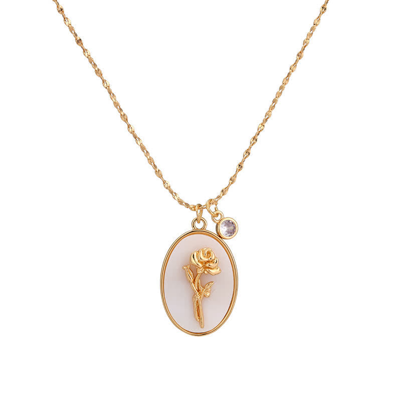 Feminine personalized birthstone necklace with a beautiful birth flower, delicate silver jewelry.