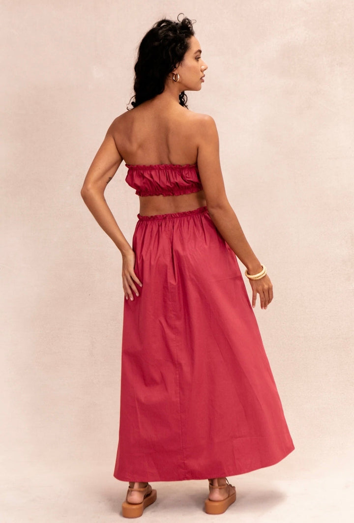 Casual pink loose fit sleeveless dress, women's bohemian chic style. Great for summer, vacations, and beach outfits.