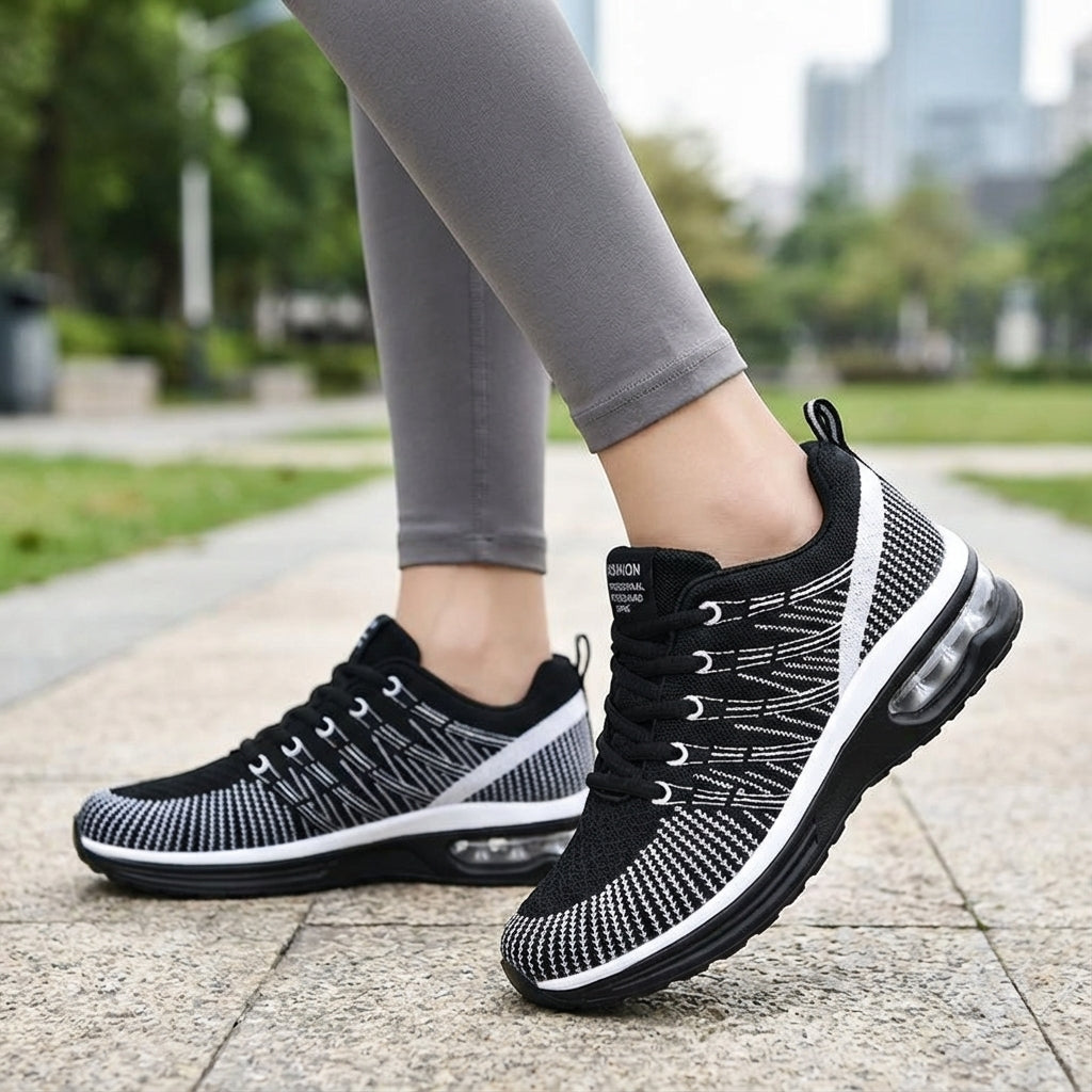 Women's pink lightweight breathable athletic shoes for running & walking