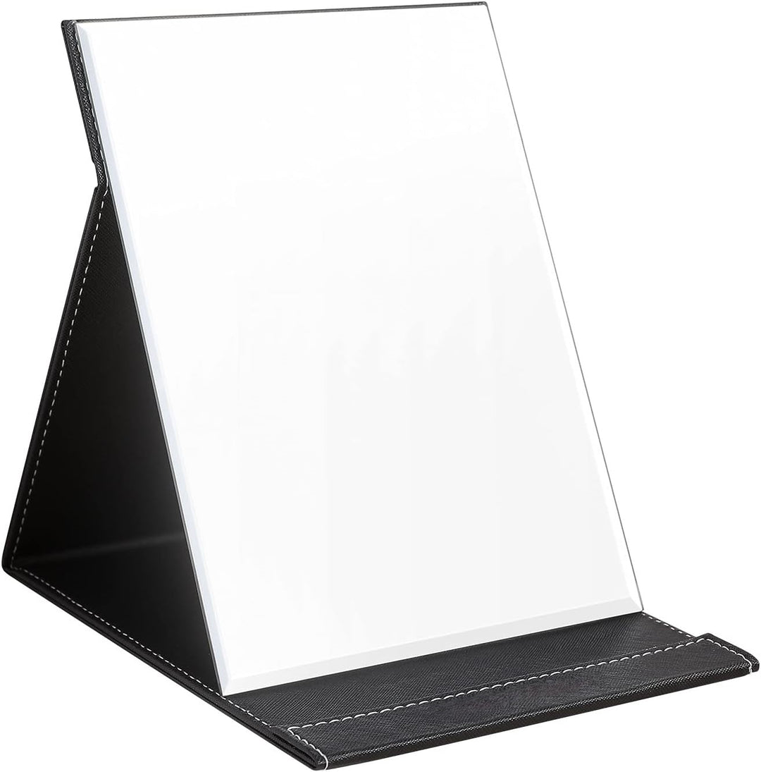 Women's beauty essential: compact makeup mirror with adjustable stand, great for vanity & travel.