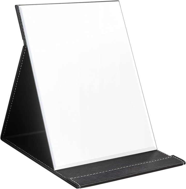 Women's beauty essential: compact makeup mirror with adjustable stand, great for vanity & travel.