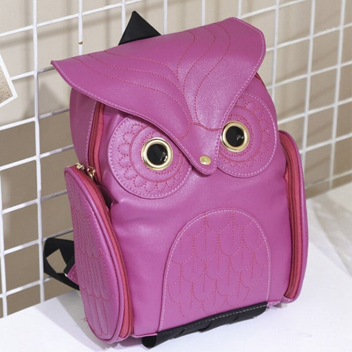 Elegant women's shoulder bag: owl print PU leather with multi-pocket organization
