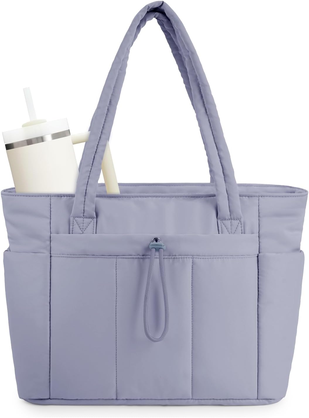 Gym-friendly quilted tote bag with ample space and easy-carry shoulder straps