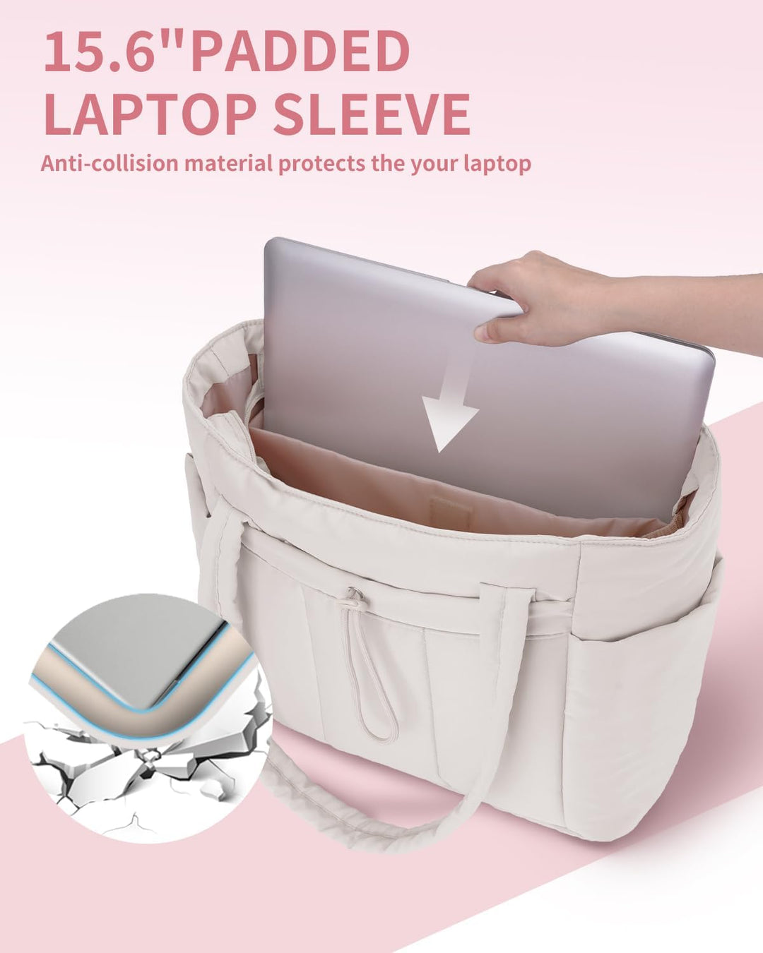 Side profile of the quilted shoulder bag, demonstrating its comfortable carry