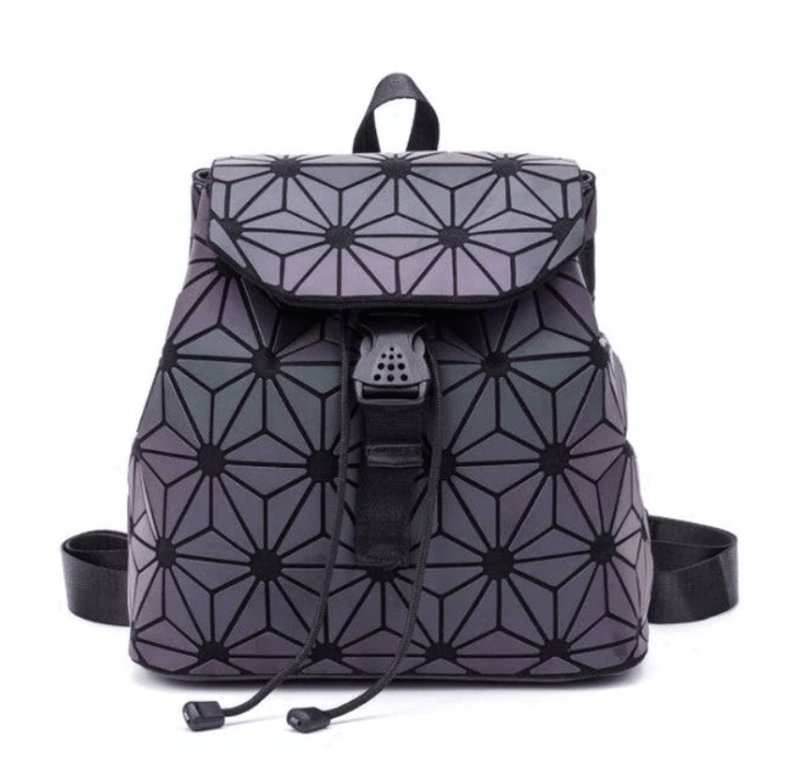 Stylish women's bag with geometric reflective panels, ideal for daily use or travel