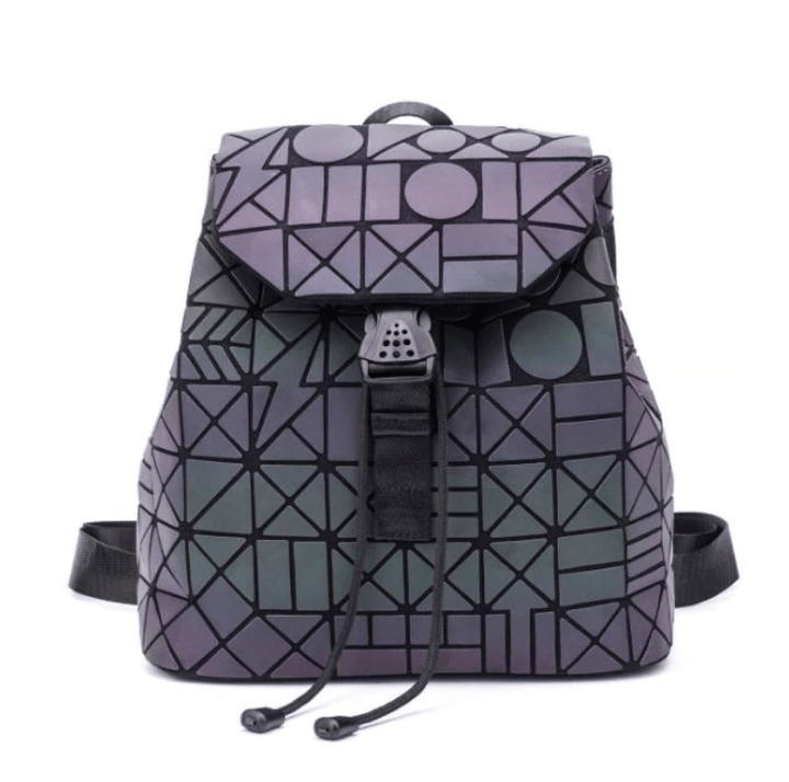 Versatile women's color-changing backpack, a modern fashion accessory with geometric flair