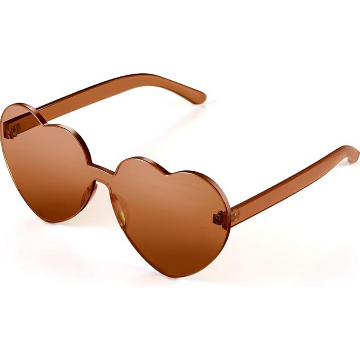 Stylish women's clear lens heart sunglasses, frameless and lightweight, a must-have accessory for summer and parties.