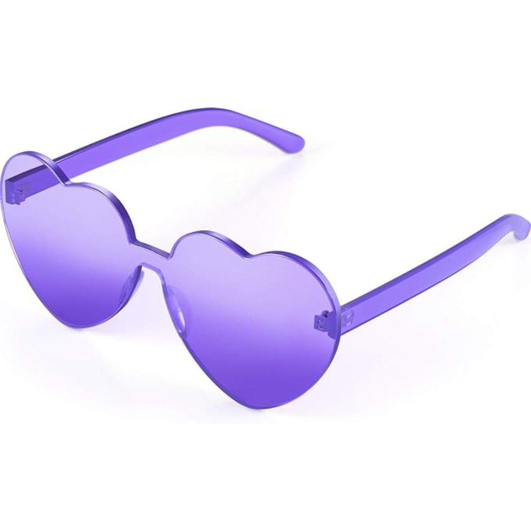Elegant women's clear heart sunglasses, rimless and lightweight, offering a modern and chic summer eyewear option.
