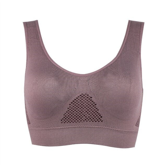 Nylon spandex seamless comfort bra, soft, stretchy, wire-free for daily comfort.