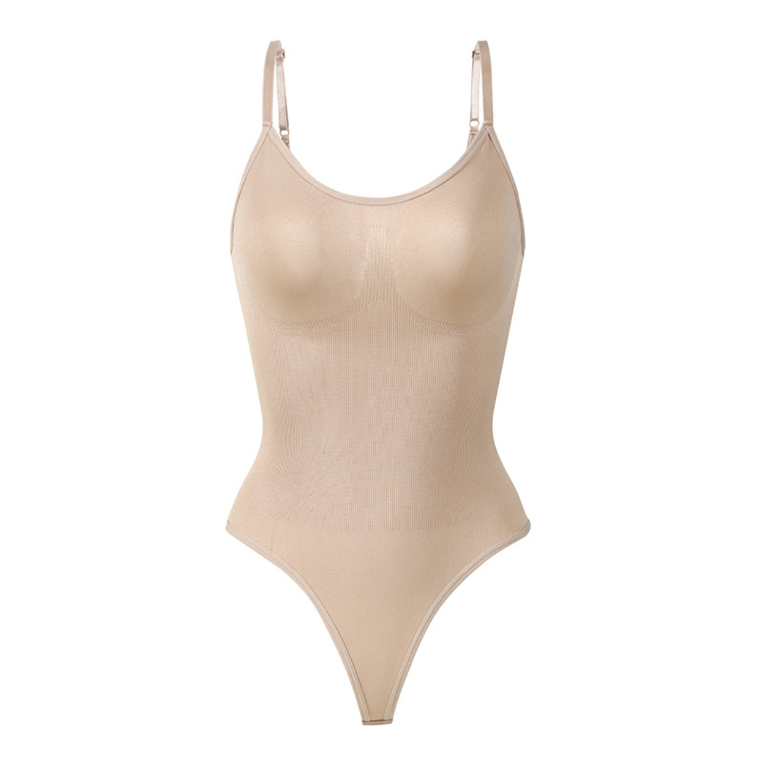 Seamless corrective shapewear bodysuit for women, ultimate tummy control.