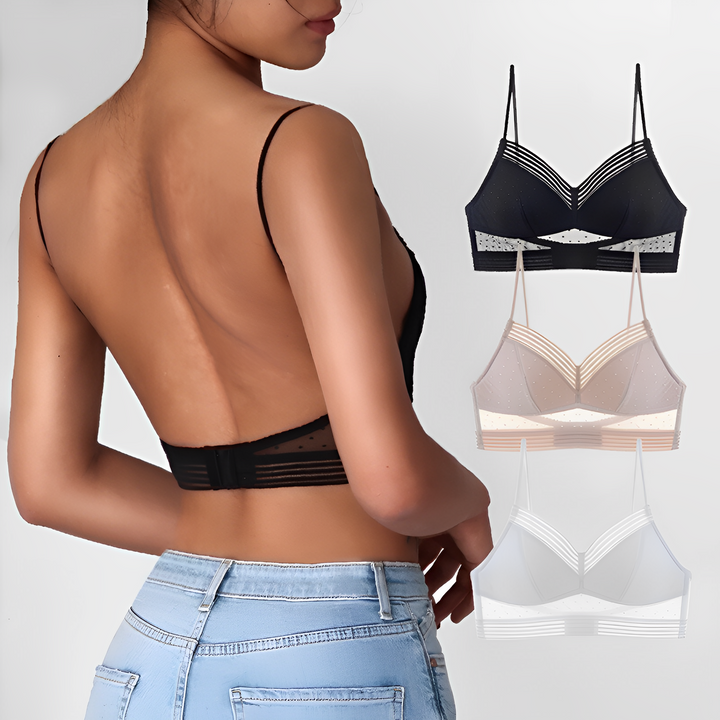 Wireless V-neck comfort bra, perfect for daily seamless support.