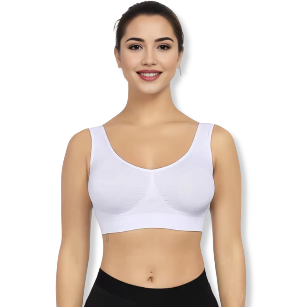 Breathable wireless comfort bra for women, supportive and seamless, ideal for daily wear.