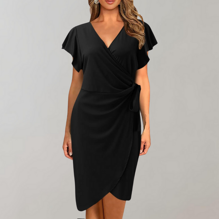 Women's Sofia lightweight summer dress. Breezy short sleeve and knee-length, perfect for stylish warm weather fashion.
