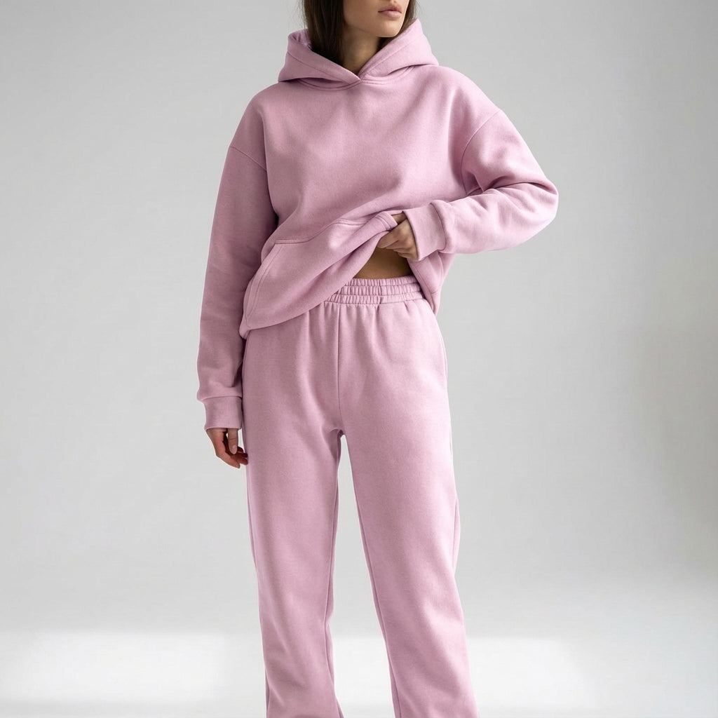 Comfortable women's loungewear tracksuit set, soft fabric ensures an all-season appeal.