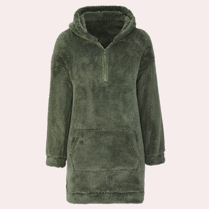 Cozy & stylish women's winter jumper. Soft knit long-sleeve top with zip for warmth and ease.