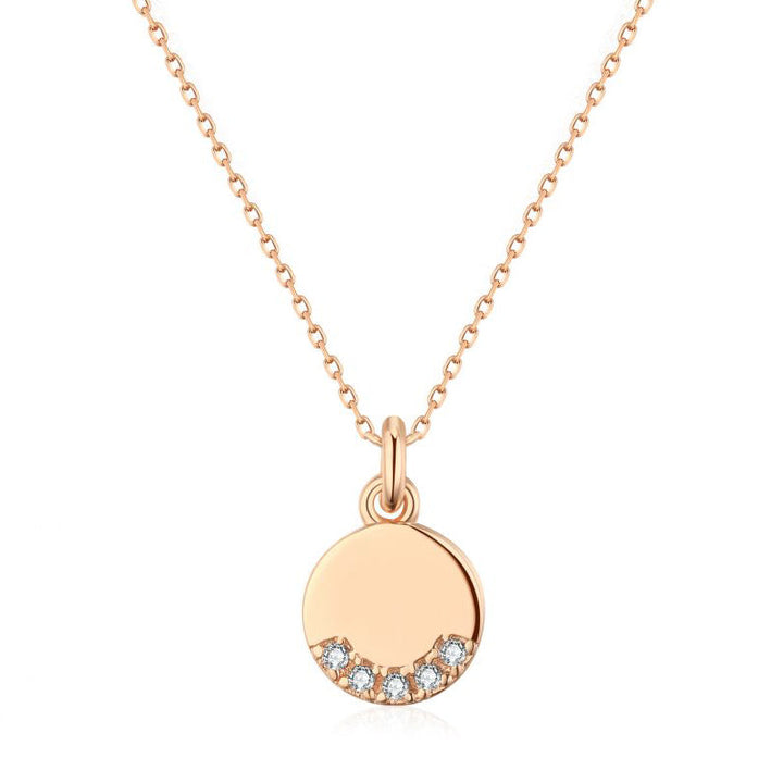Versatile women's sparkling zircon dangle necklace, elegant stainless steel charm jewelry, perfect fashion accessory.