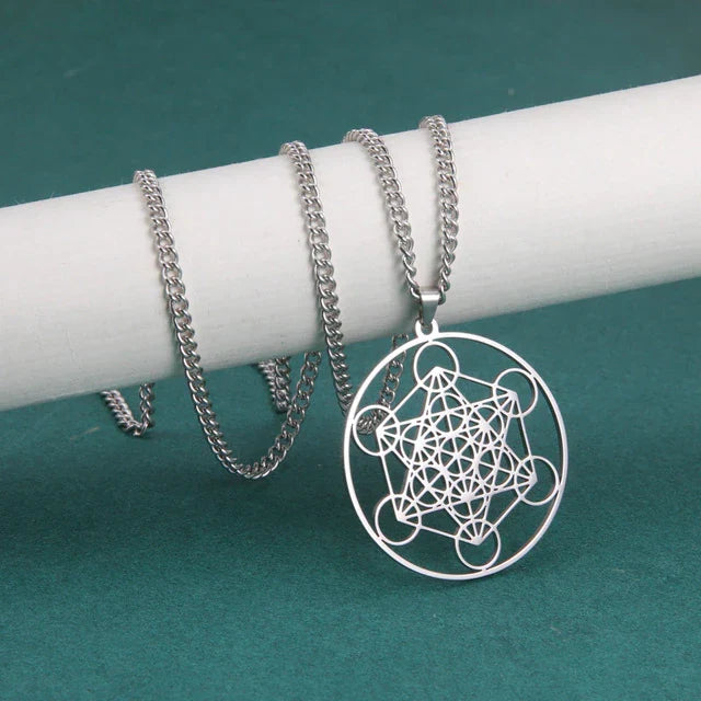 Sterling silver Archangel Seal necklace for women, a spiritual protection charm & elegant jewelry piece.