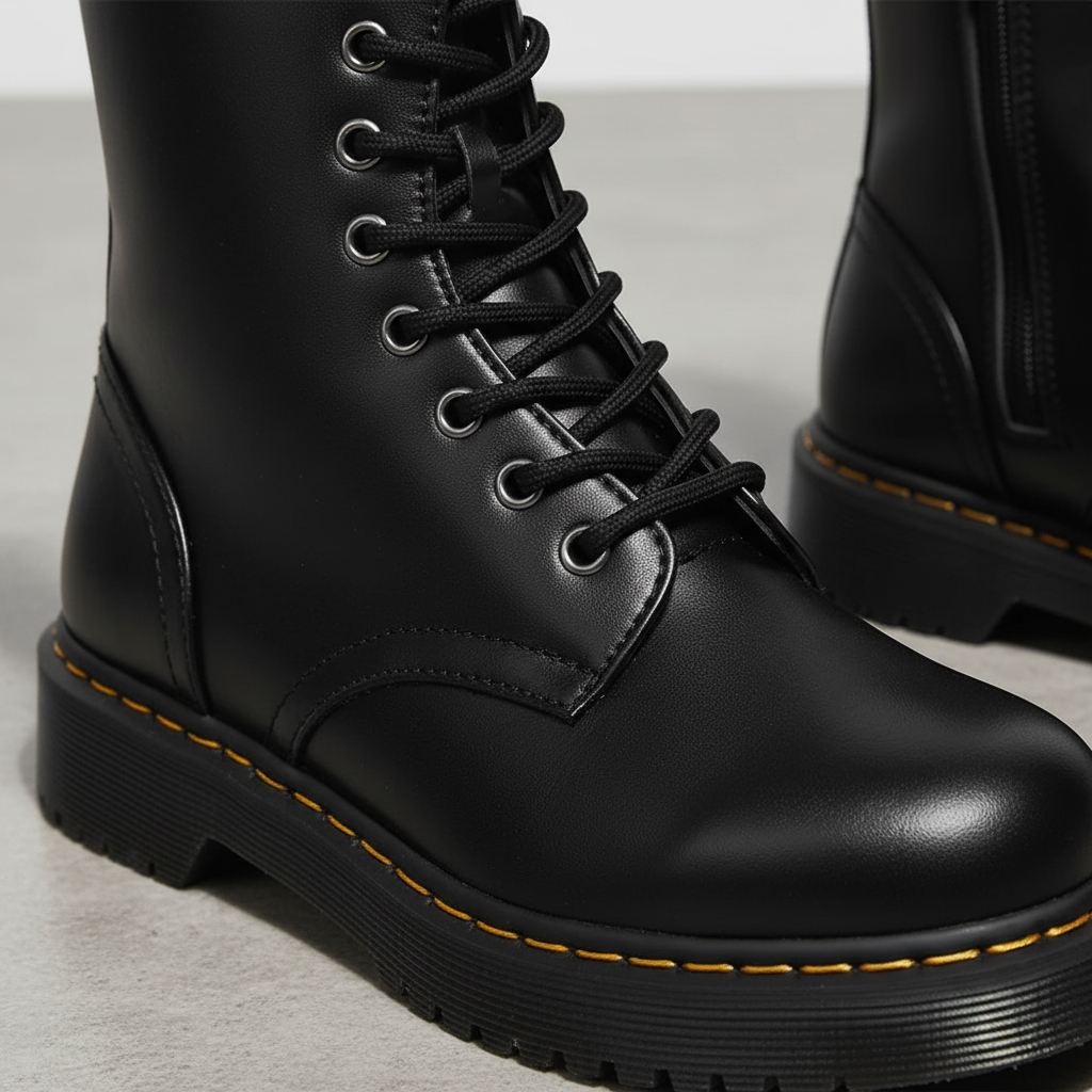 Elegant women's fashion boots in classic black leather, offering versatile style for any occasion or season.