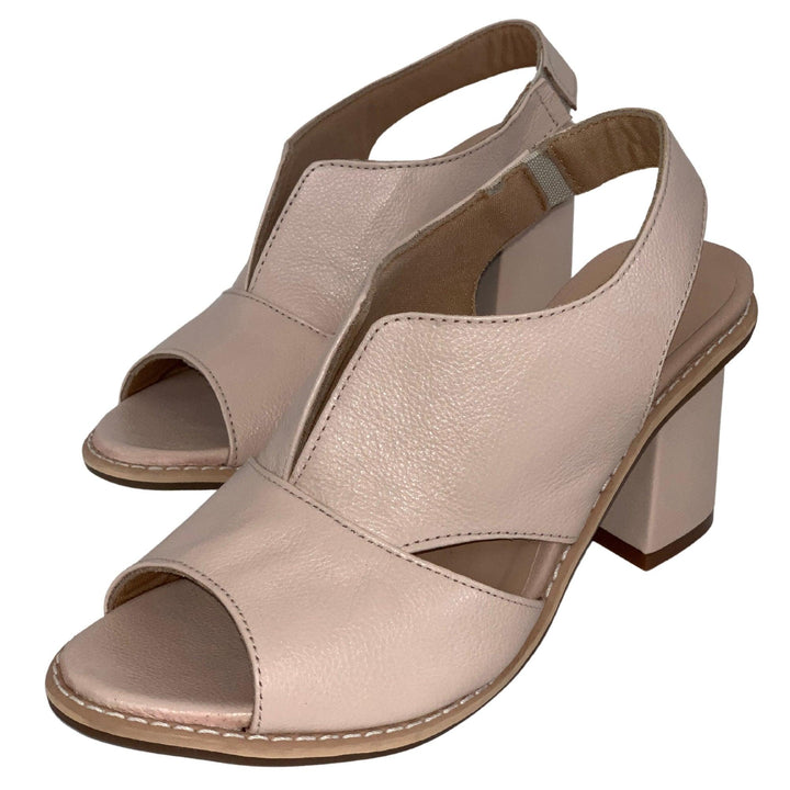 Comfortable Selina heeled leather sandals for women, designed with an ergonomic sole.