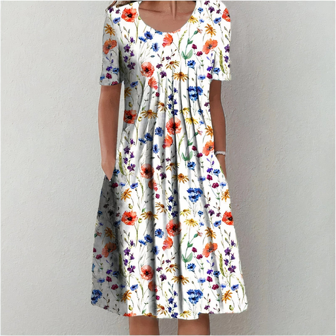 Women's stylish Lina cotton dress for spring/summer, perfect for casual or elegant wear.