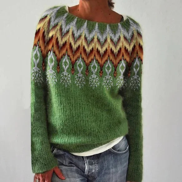 Cozy Nova women's knit sweater, offering warm comfort and stylish design for cold weather casual wear.