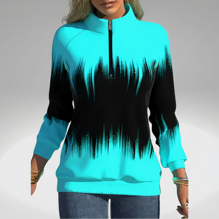 Women's stylish sweatshirt with zip closure, versatile for autumn and winter fashion