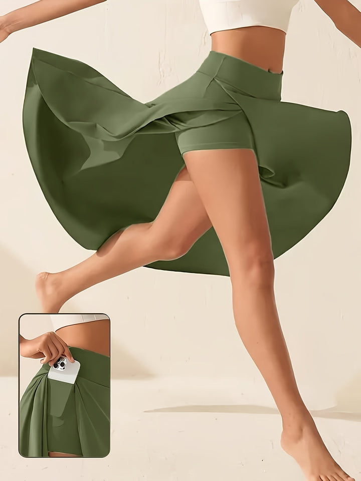 Women's summer trouser skirt with pockets, offering effortless comfort for casual wear and summer fashion.