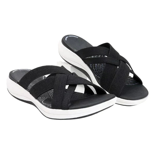 Breathable women's outdoor sandals, ergonomic design with cushioned footbed for summer comfort.