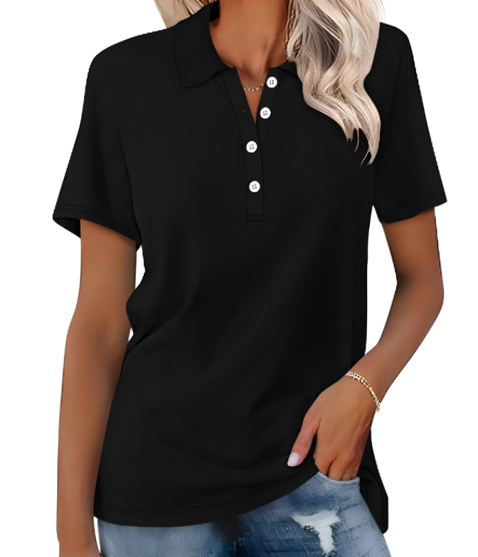 Eco-friendly women's Nova polo shirt. Soft, breathable sustainable fabric for comfortable all-day wear.