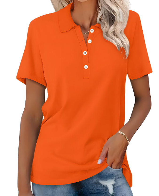 Nova women's polo in classic white. Sustainable everyday shirt, perfect for versatile fashion.