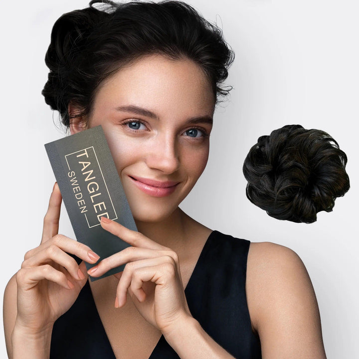 Instant hair bun volume with this women's scrunchie hair extension, perfect for quick and easy updos.