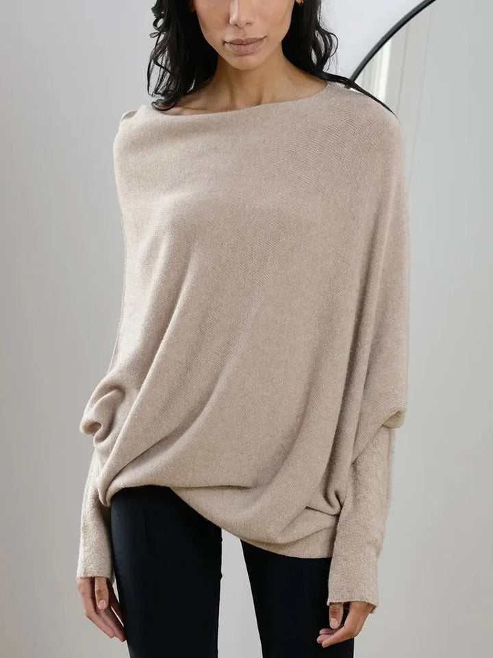 Women's trendy off-shoulder sweater, offering elegant comfort and warmth.