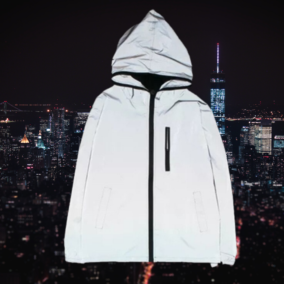 Plus size women's reflective coat, providing enhanced visibility & comfort for stylish evening wear outerwear.