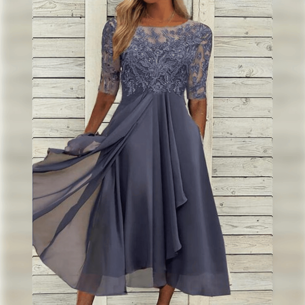 Casual women's midi dress, perfect summer fashion. Comfortable, colorful & feminine style.