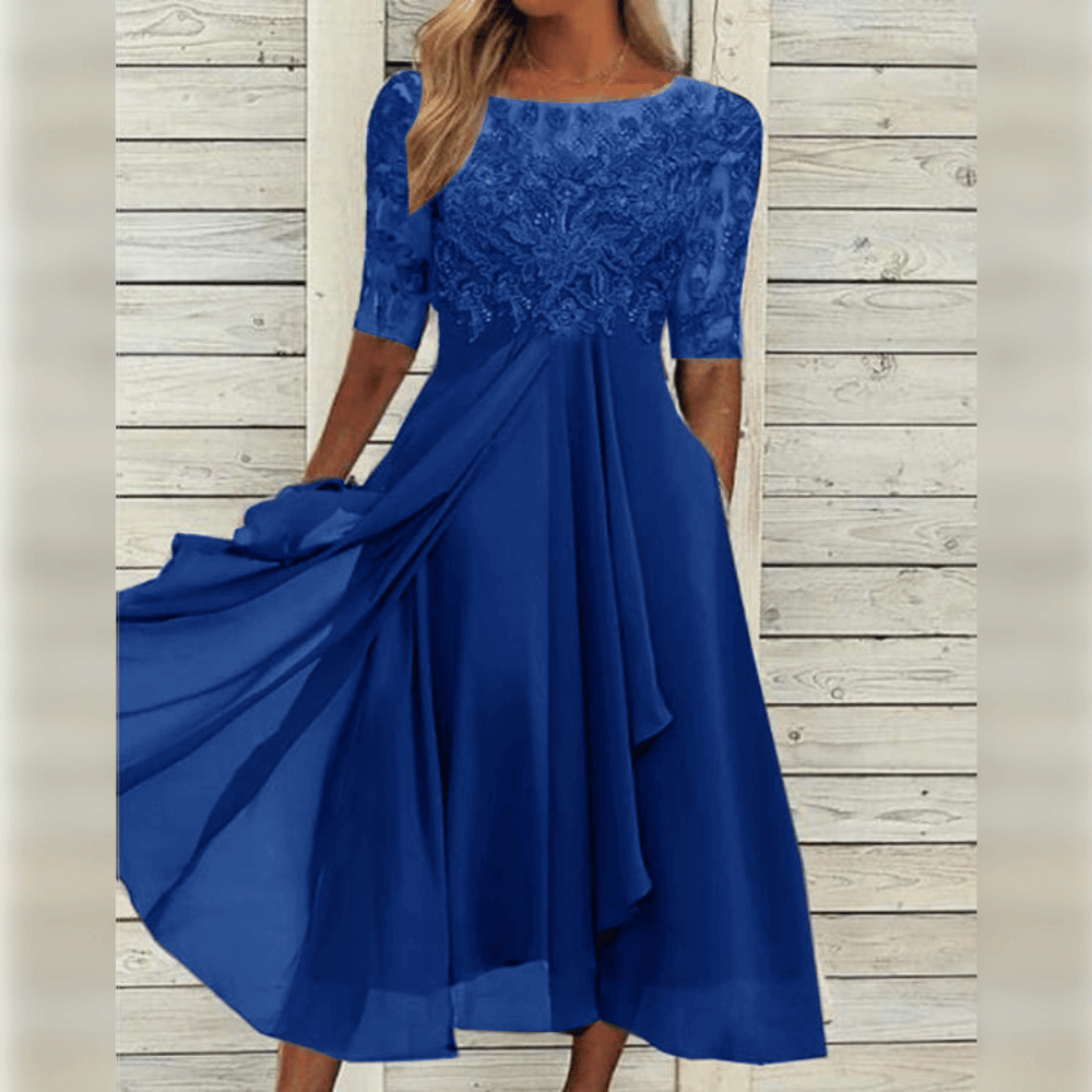 Comfortable & stylish women's midi dress, versatile for summer fashion, casual outings, or elegant events.