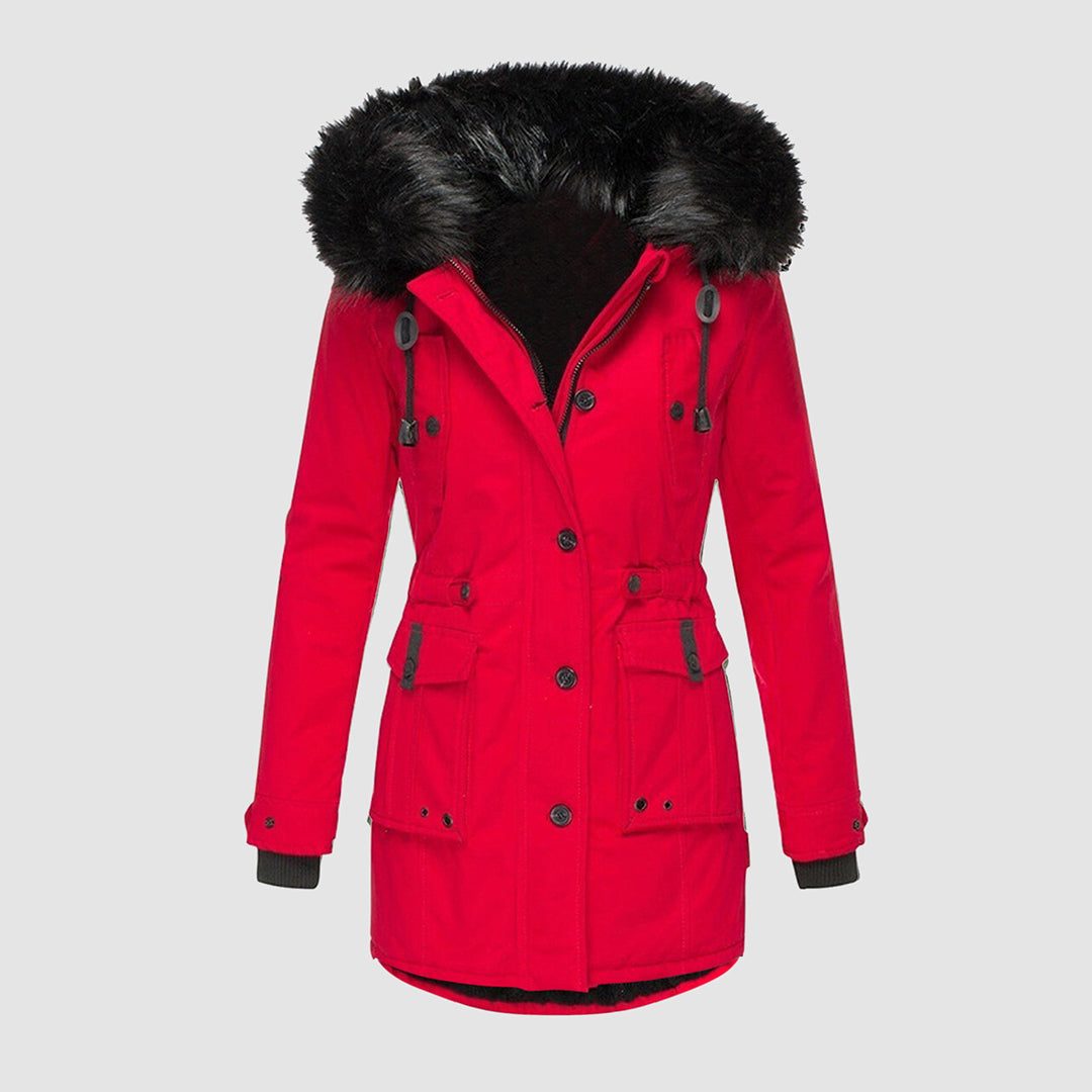 Women's warm outdoor winter coat with fleece lining, ensuring ultimate comfort in harsh cold weather.
