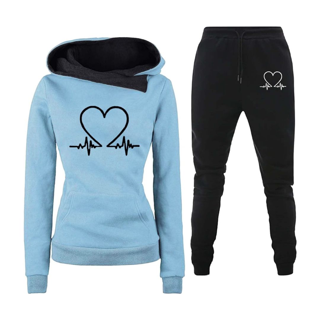 Soft, breathable WARMFLEX material of women's two-piece tracksuit, ensuring ultimate comfort & warmth.