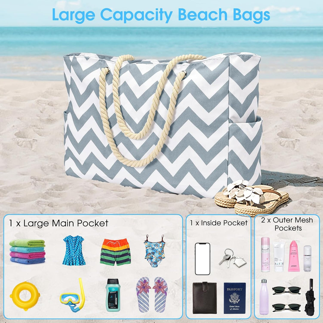 Women's large capacity waterproof beach tote, a must-have for summer fun