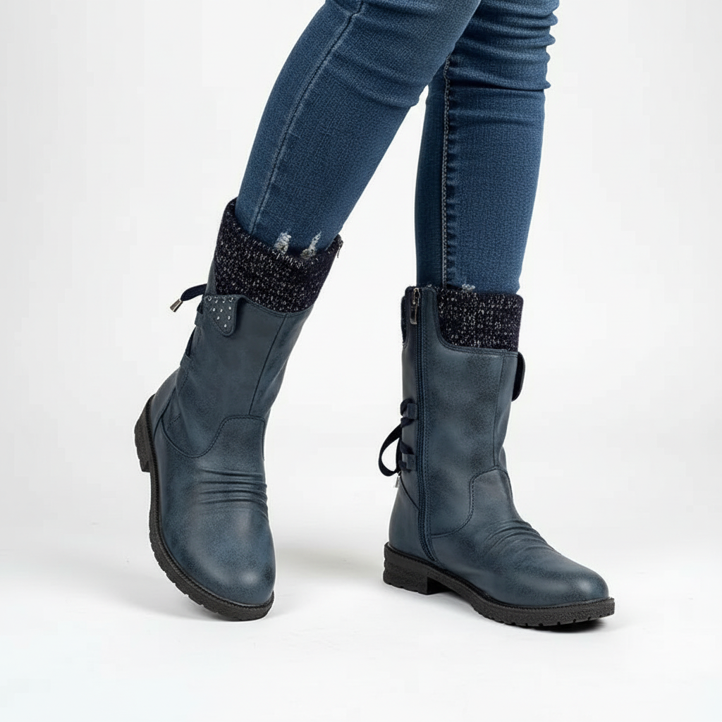 Warm durable women's winter footwear, fleece-lined and waterproof for harsh cold