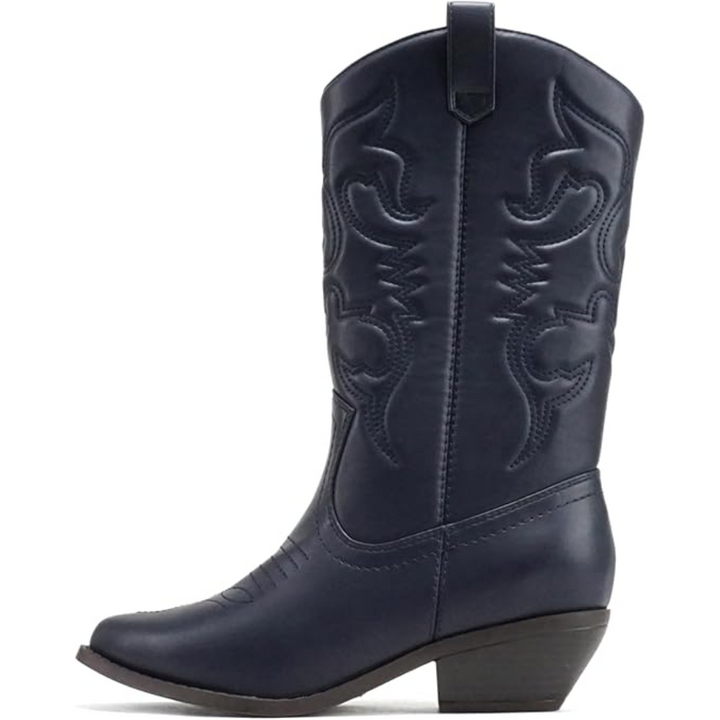 Women's knee-high Western boots in a rich, versatile color, perfect for adding a touch of style