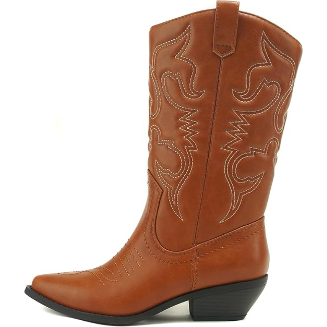 Women's fashionable knee-high Western boots with a comfortable yet trendy pointed toe, versatile for all seasons