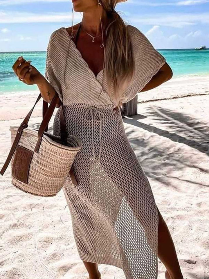 Relaxed fit women's crochet beach dress, ideal as a stylish summer cover-up