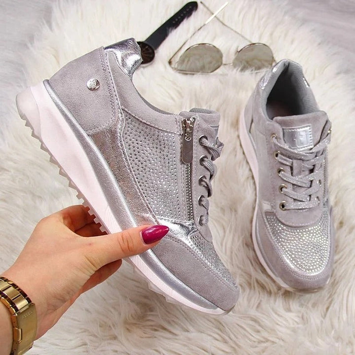 Collection of colorful women's orthopedic sneakers, offering comfort and style options