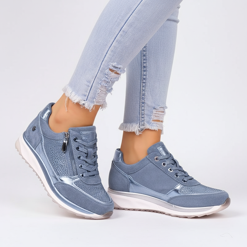 Stylish women's orthopedic sneakers in a modern design, providing excellent arch support