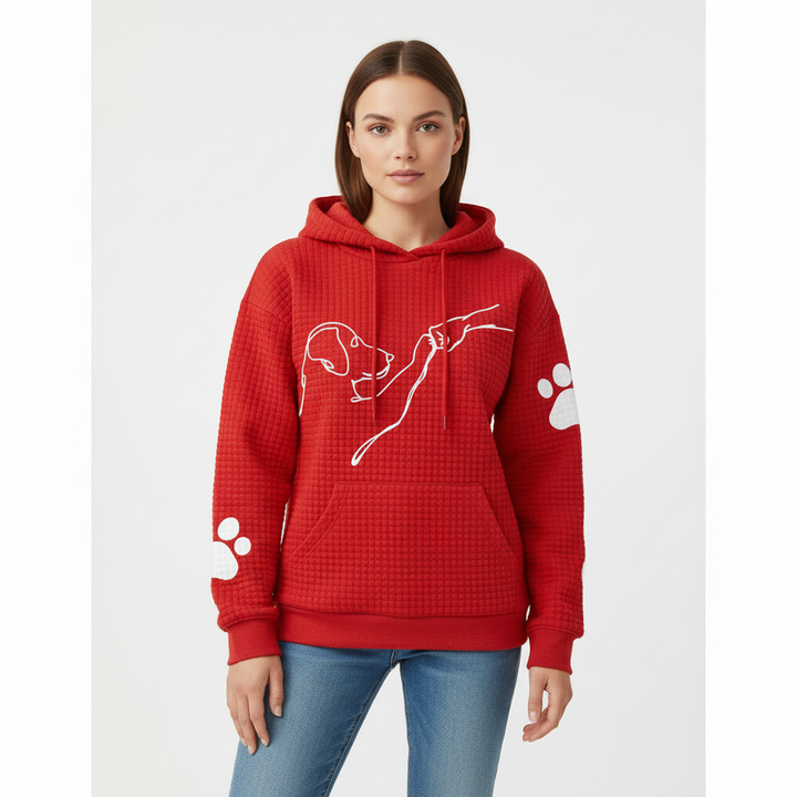 Women's warm and comfortable 'Wilma' dog print hoodie, essential casual winter apparel