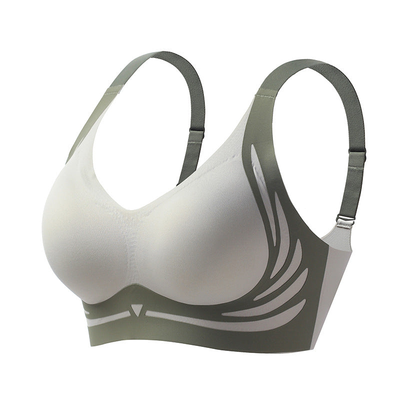 Seamless wireless push-up bra with adjustable straps, offering comfortable figure-enhancing support for women.