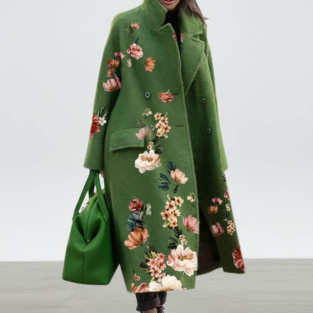 Women's casual wool-blend jacket, open front view, versatile for autumn winter