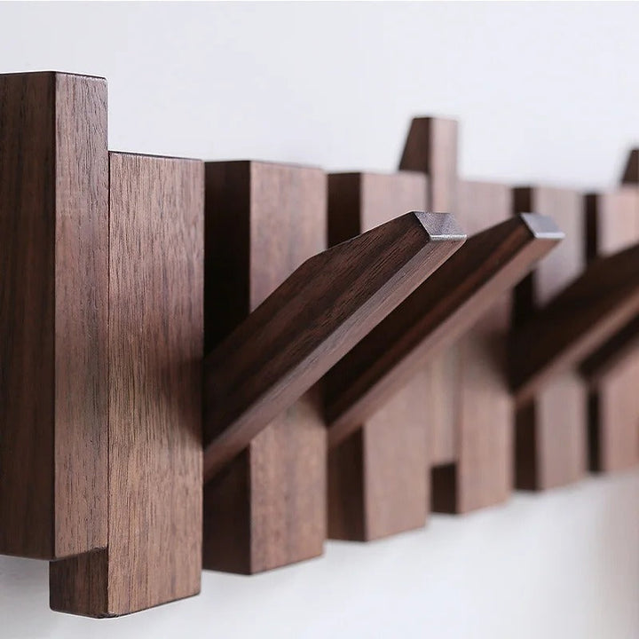 Elegant wooden piano key design coat rack, providing convenient wall-mounted storage solution