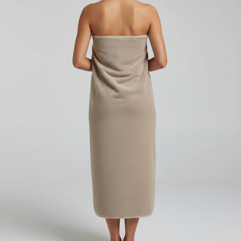 Giant cotton sauna towel, rolled up, ready for use, perfect for home textiles and spa comfort